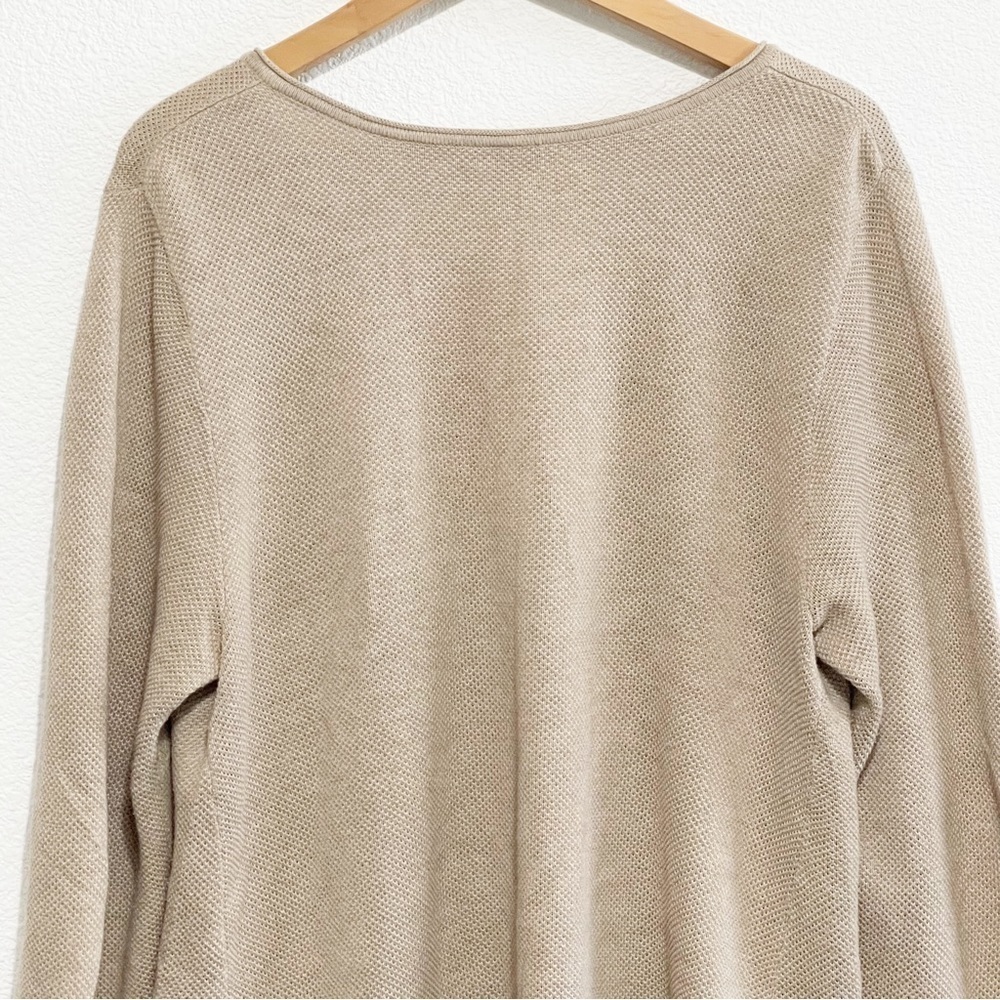 J.Jill Woman Tan Cream V-Neck Sweater Size L - Picture 7 of 13